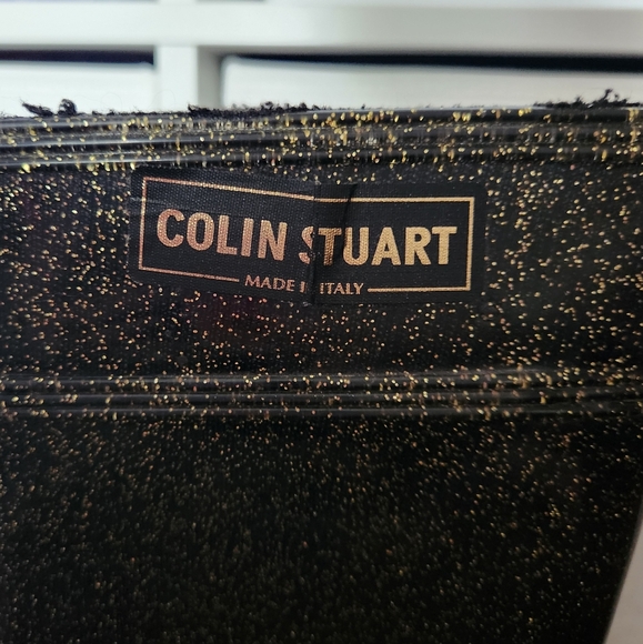 Colin Stuart Black with Gold Glitter Rain Boots Size 7.5 - Picture 2 of 9